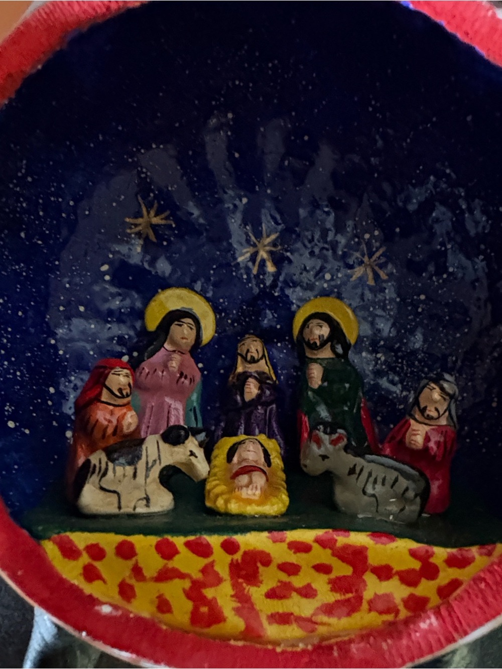 Curaçao Handpainted Mini Nativity gourd